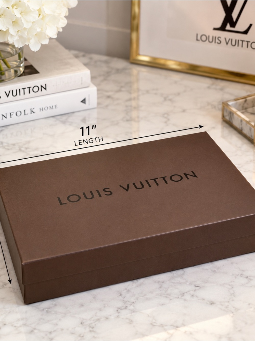 Louis Vuitton Authentic Vintage Brown Gift Presentation Box 11” Lift-Off Lid